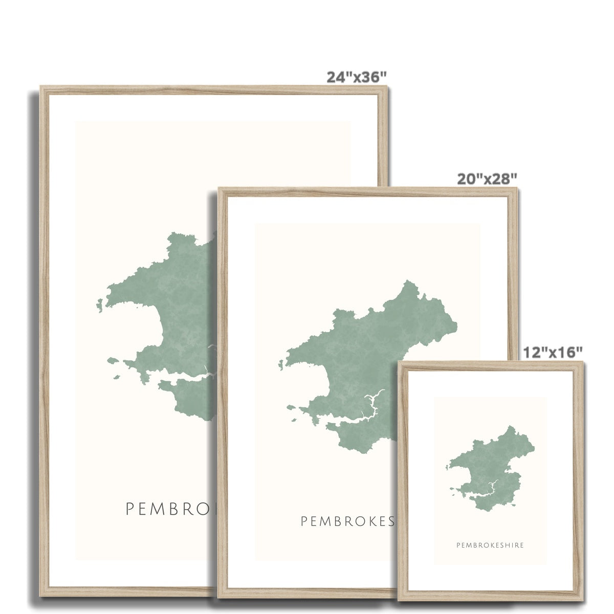 Pembrokeshire - Framed & Mounted Map