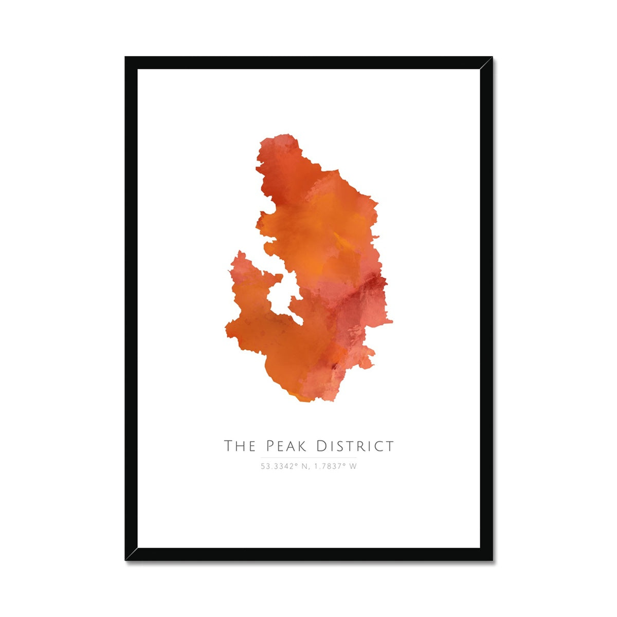 The Peak District - Framed & Mounted Map