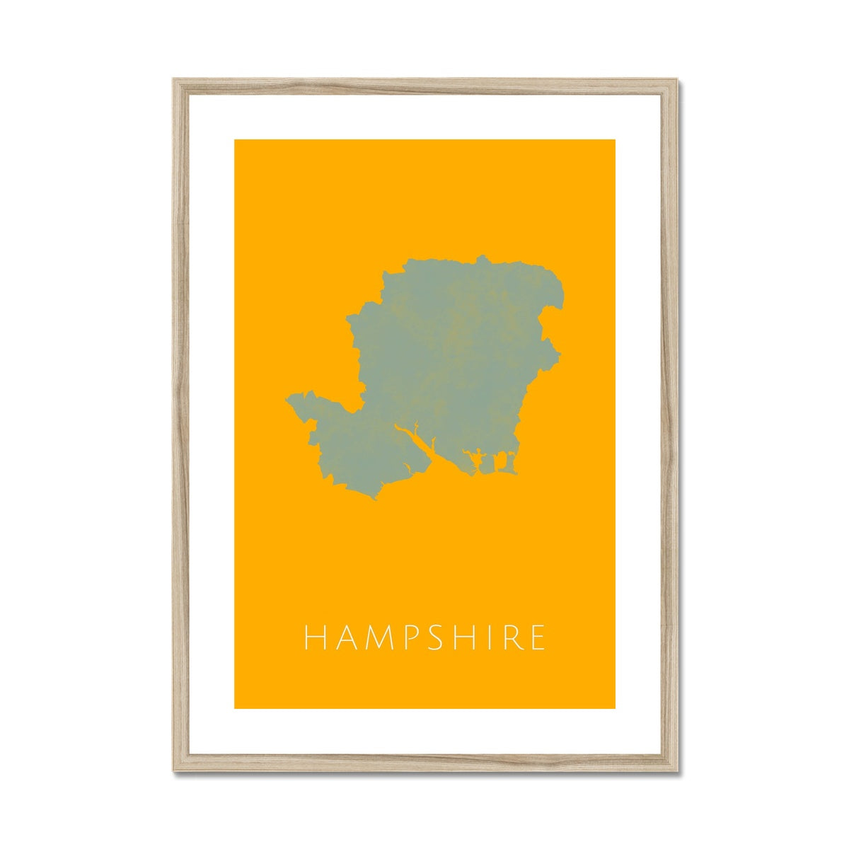 Hampshire - Framed & Mounted Map