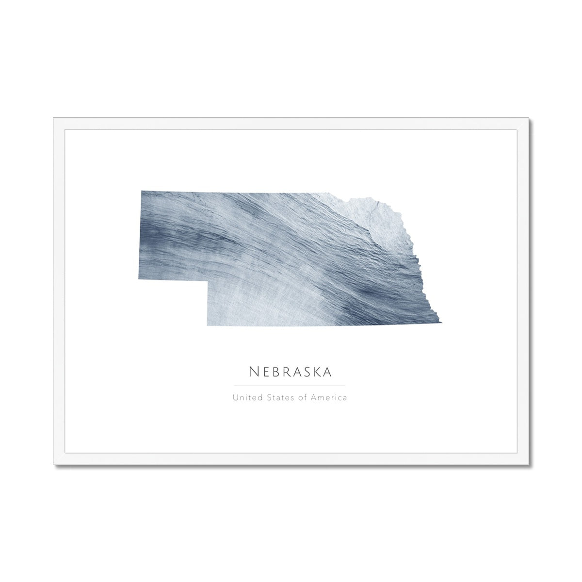Nebraska - Framed & Mounted Map