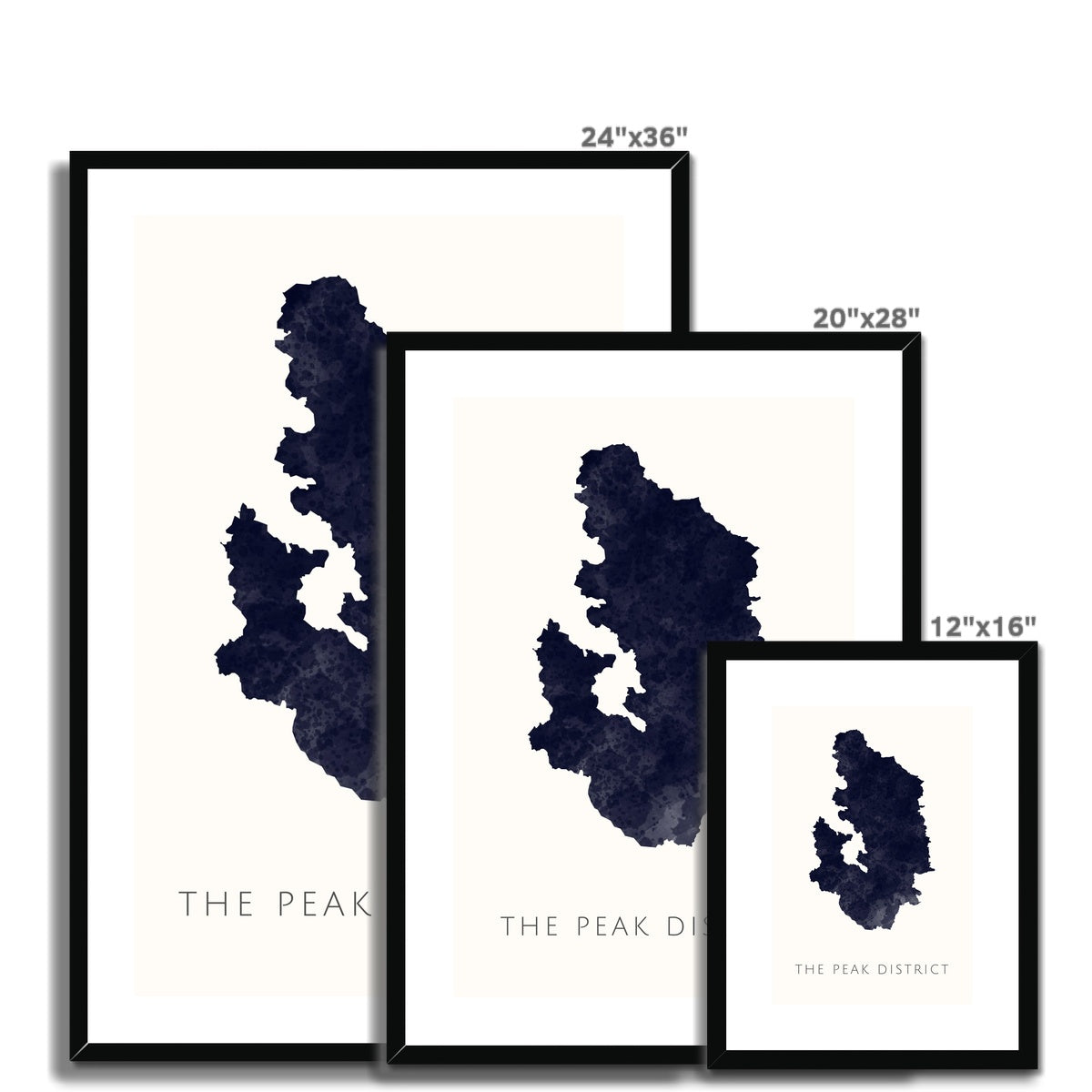 The Peak District - Framed & Mounted Map