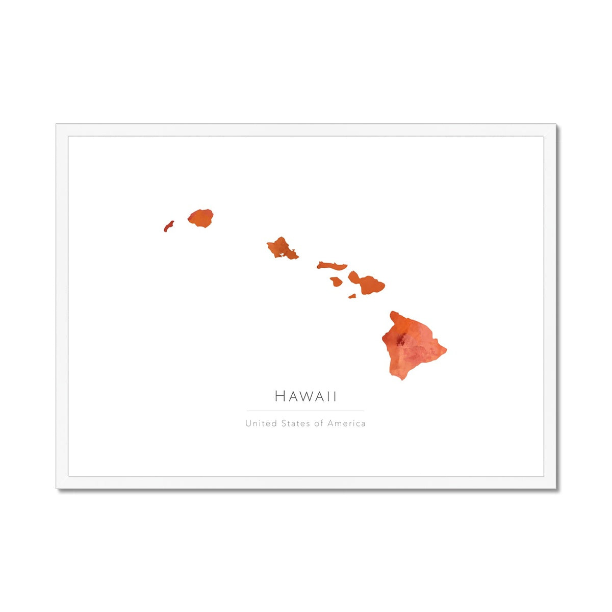 Hawaii - Framed & Mounted Map