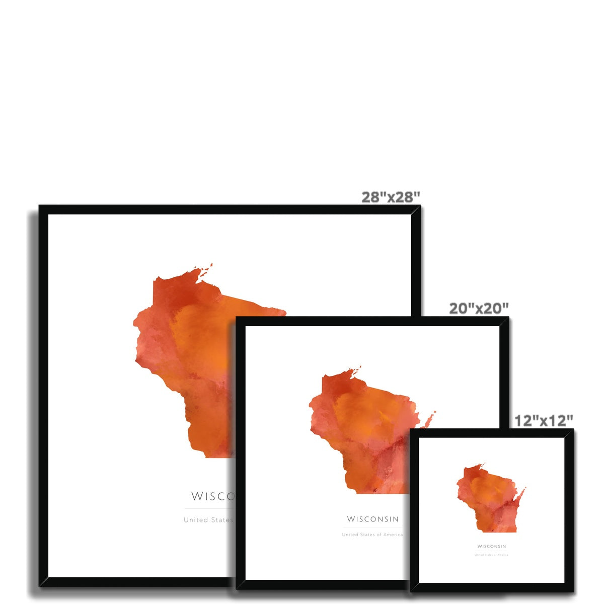 Wisconsin - Framed & Mounted Map