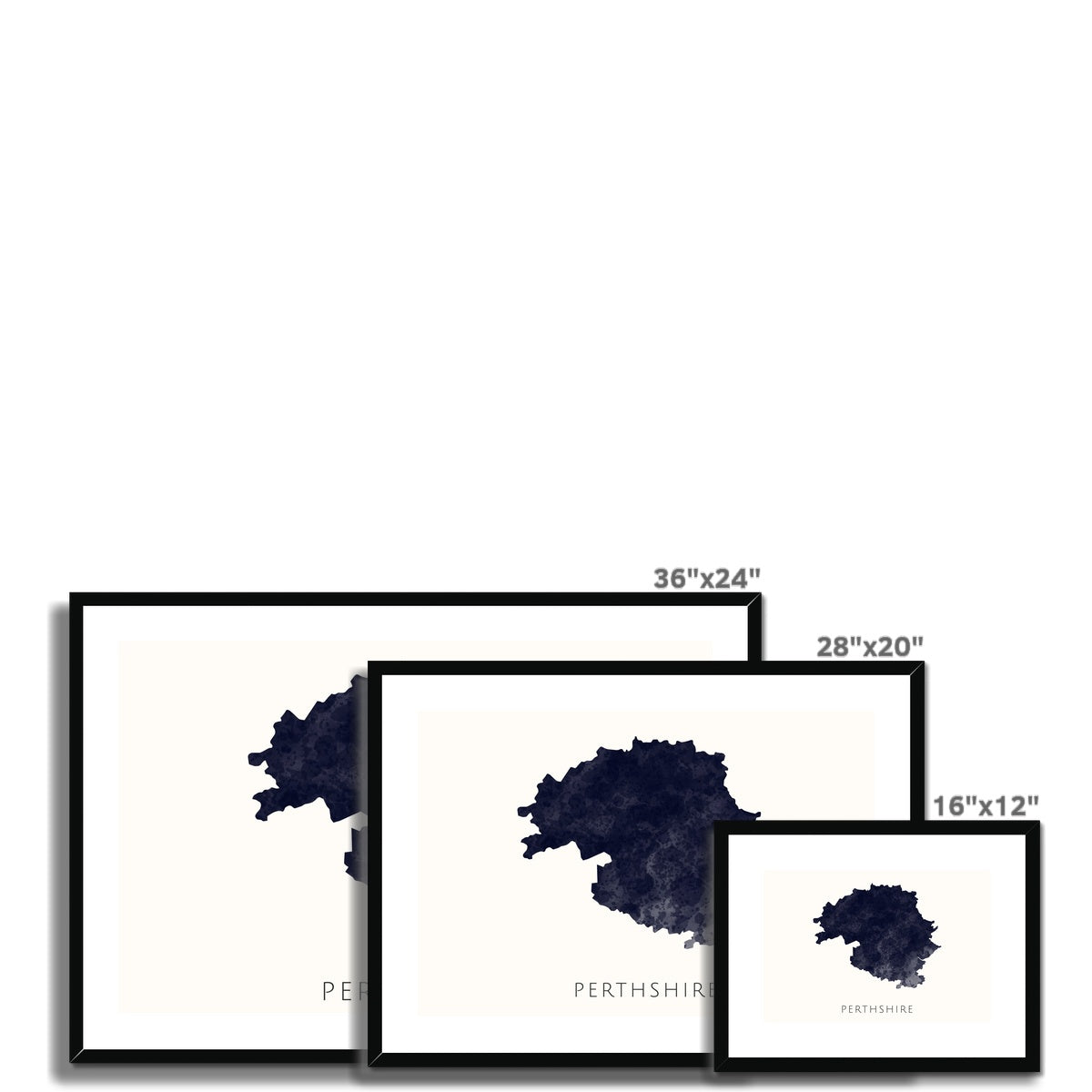 Perthshire - Framed & Mounted Map