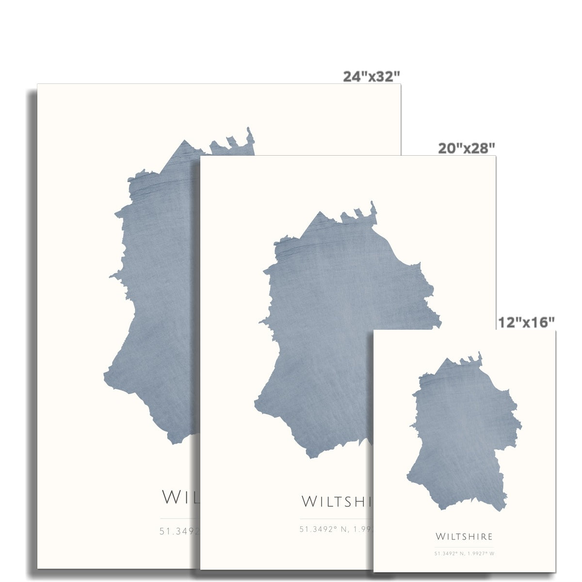 Map of Wiltshire - Fine Art Print