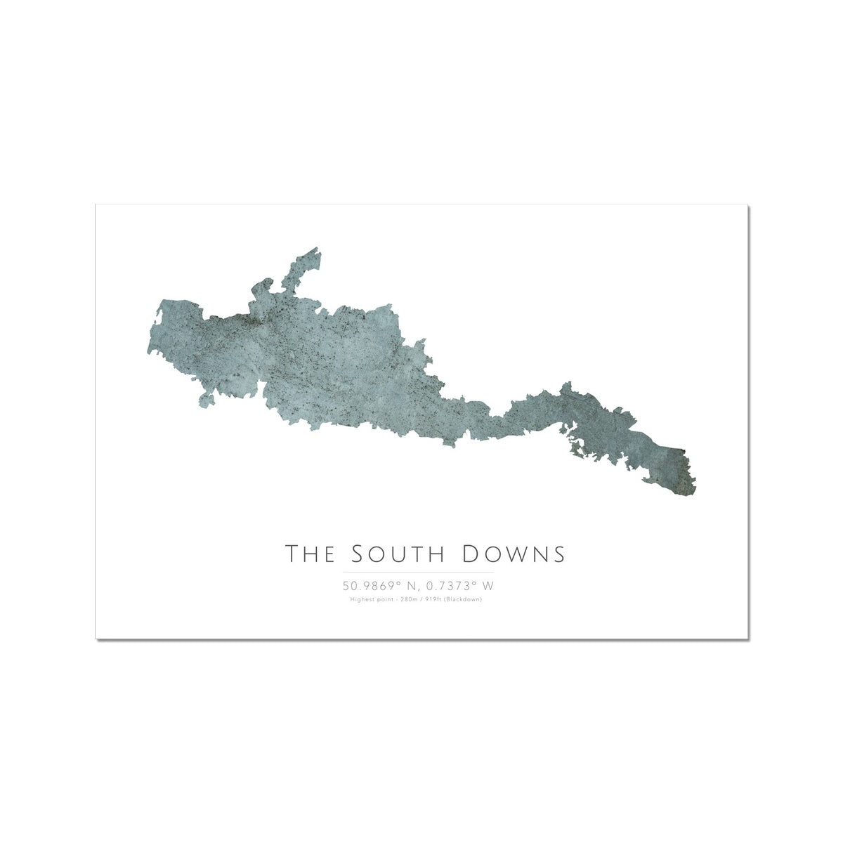 Map of The South Downs - Fine Art Print