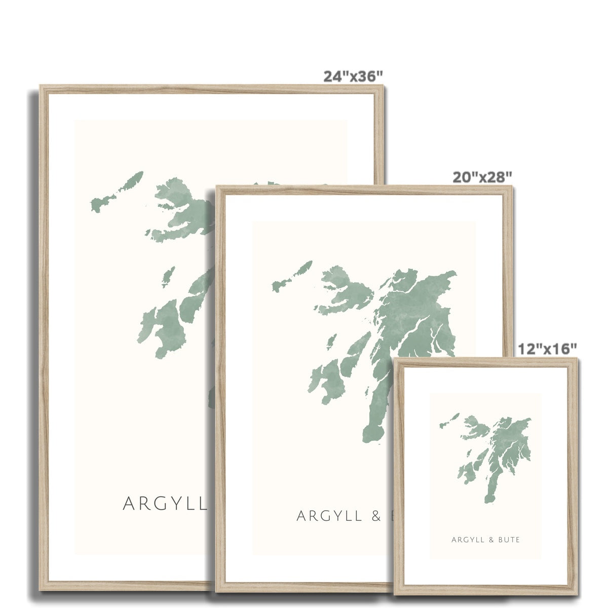 Argyll and Bute - Framed & Mounted Map