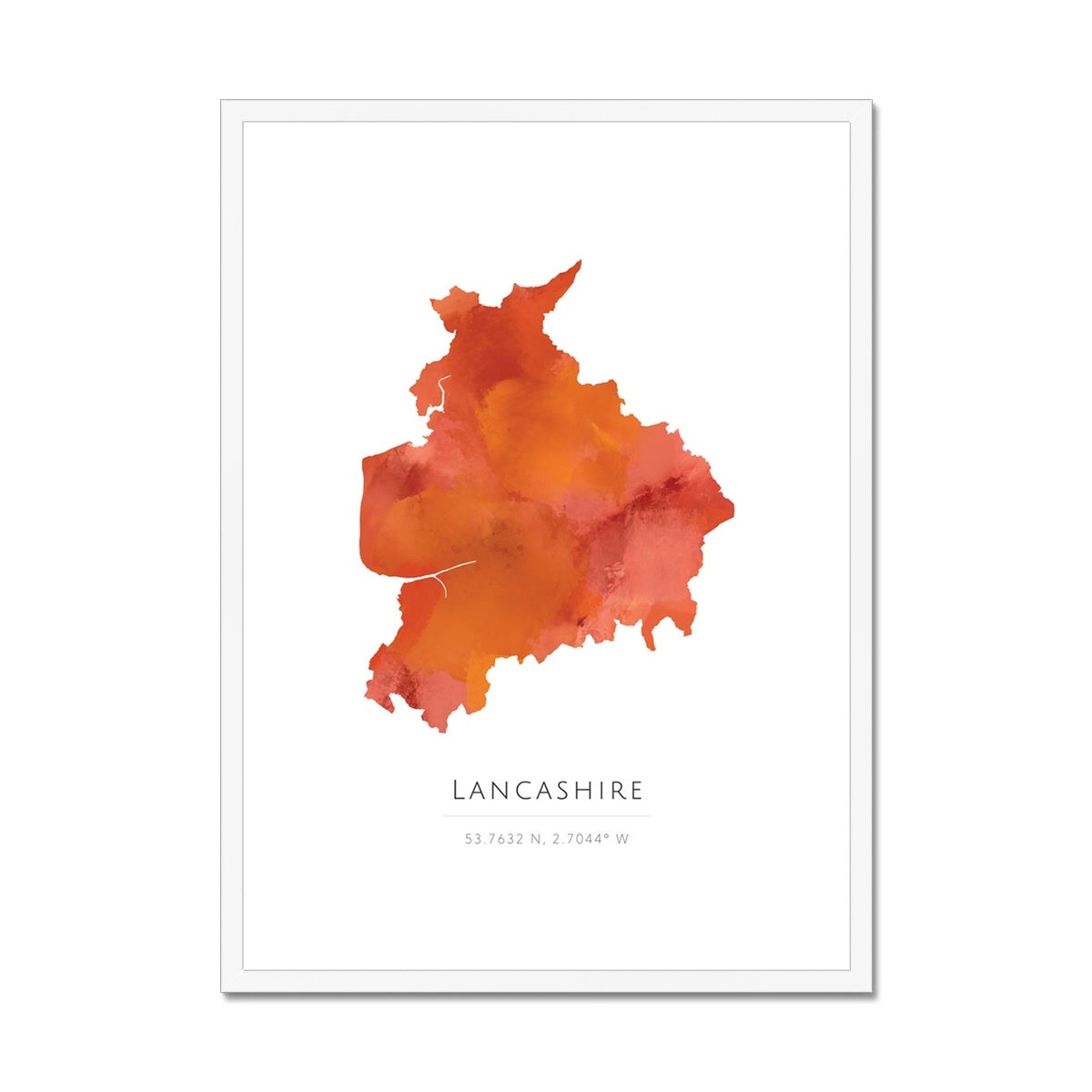 Lancashire - Framed & Mounted Map