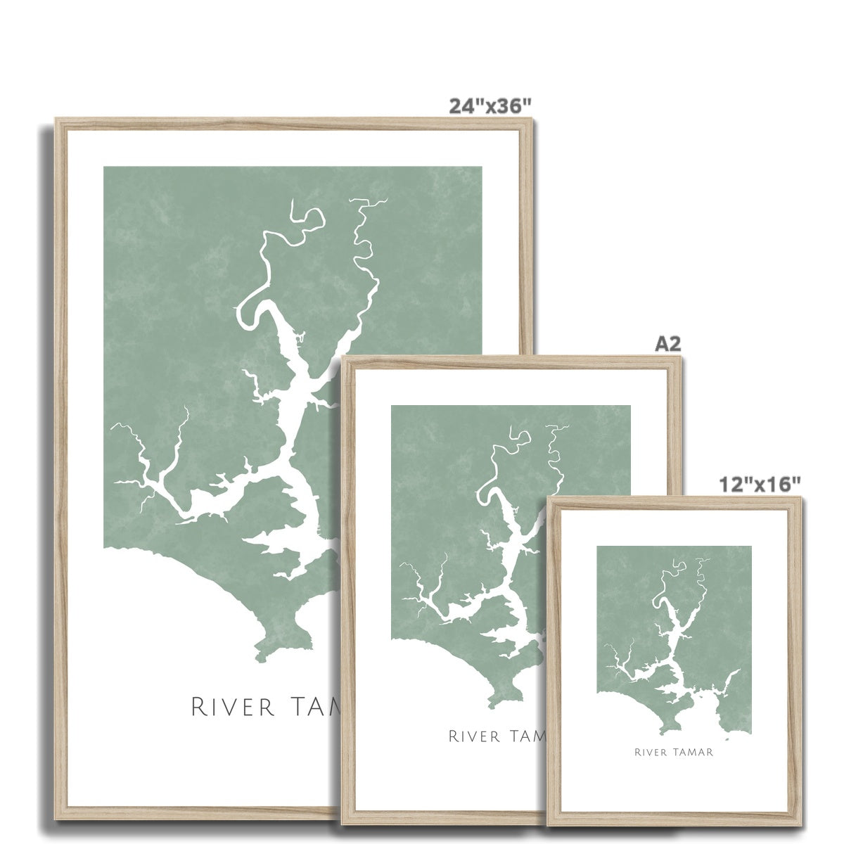 River Tamar - Framed & Mounted Map