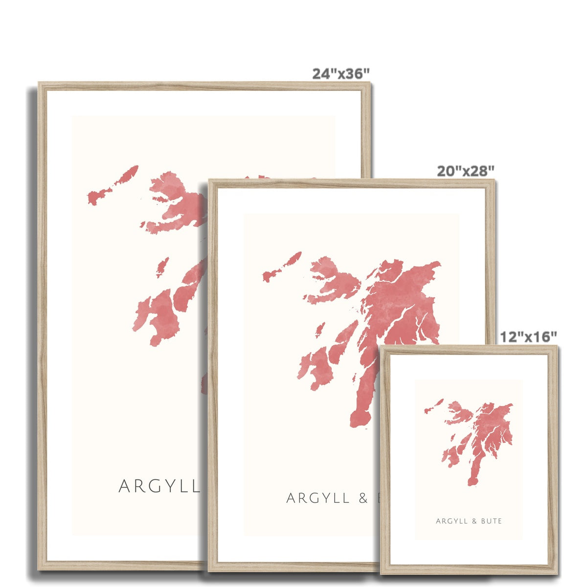 Argyll and Bute - Framed & Mounted Map