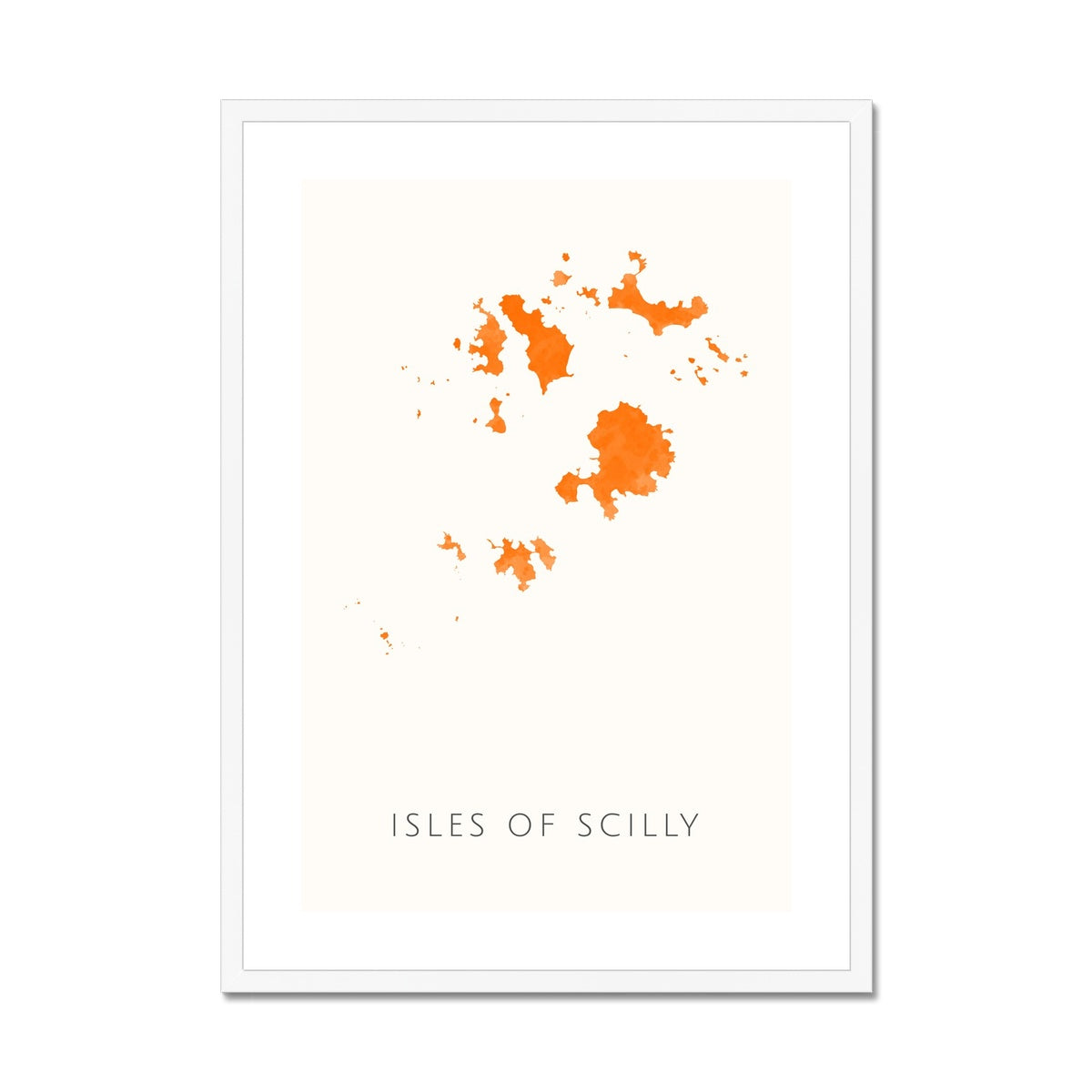 The Scilly Isles - Framed & Mounted Map