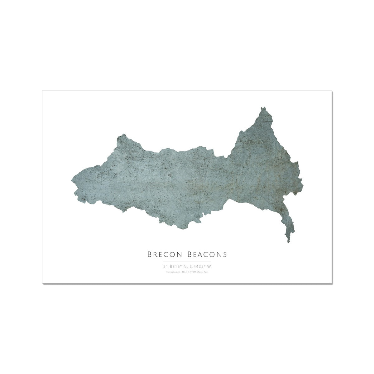 Map of the Brecon Beacons - Fine Art Print