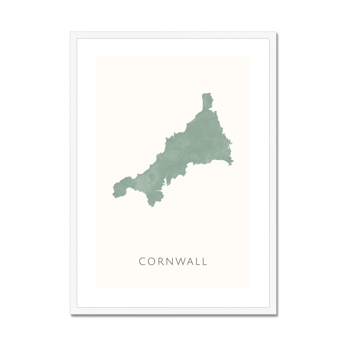 Cornwall - Framed & Mounted Map