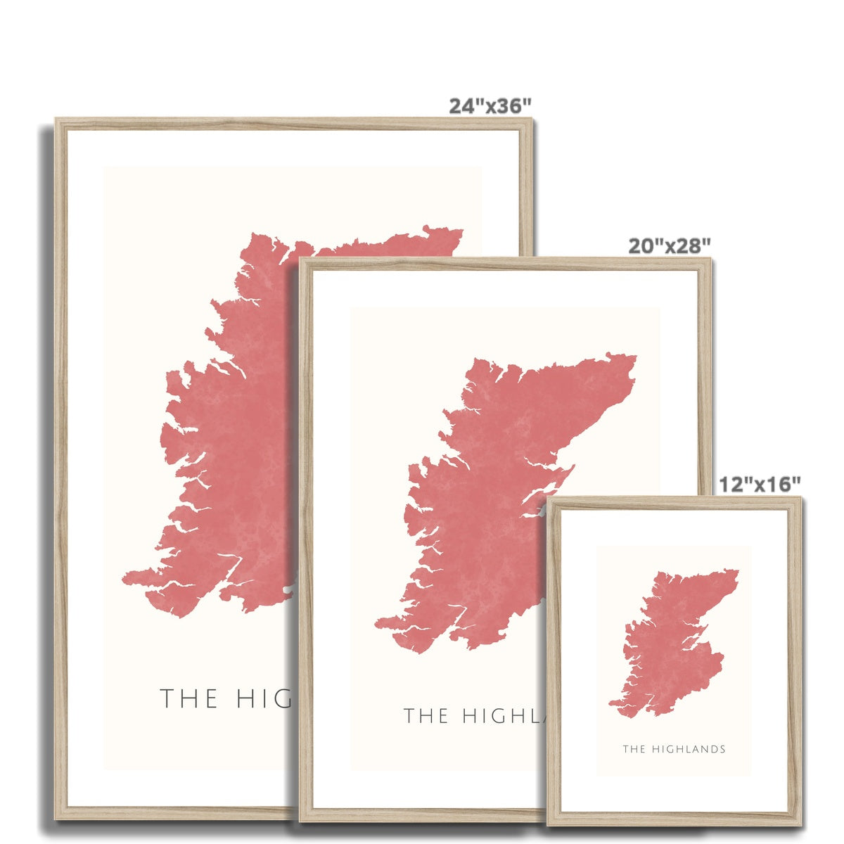 The Highlands - Framed & Mounted Map