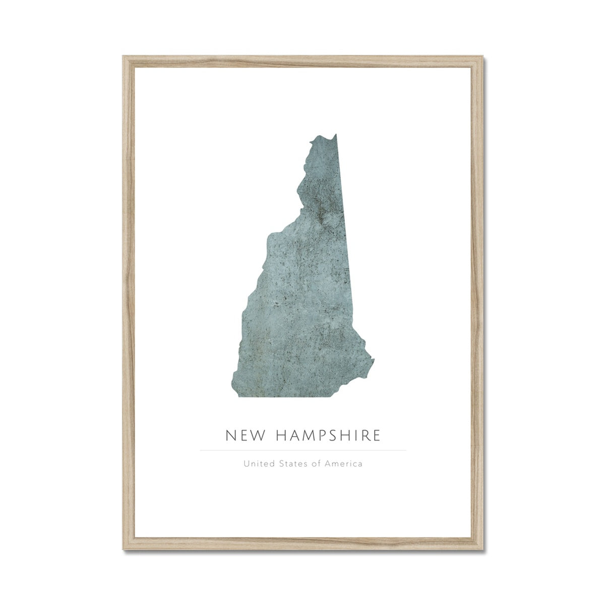 New Hampshire - Framed & Mounted Map