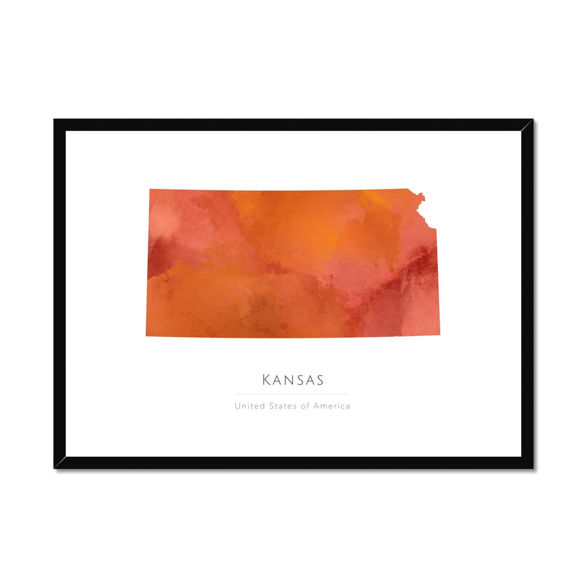 Kansas - Framed & Mounted Map