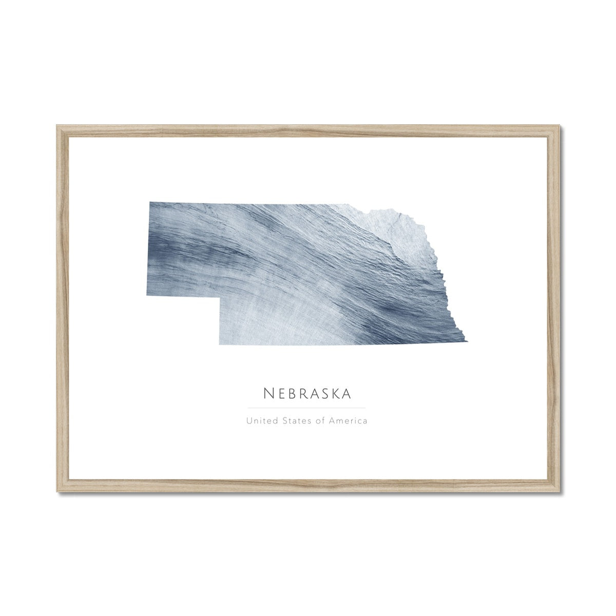 Nebraska - Framed & Mounted Map