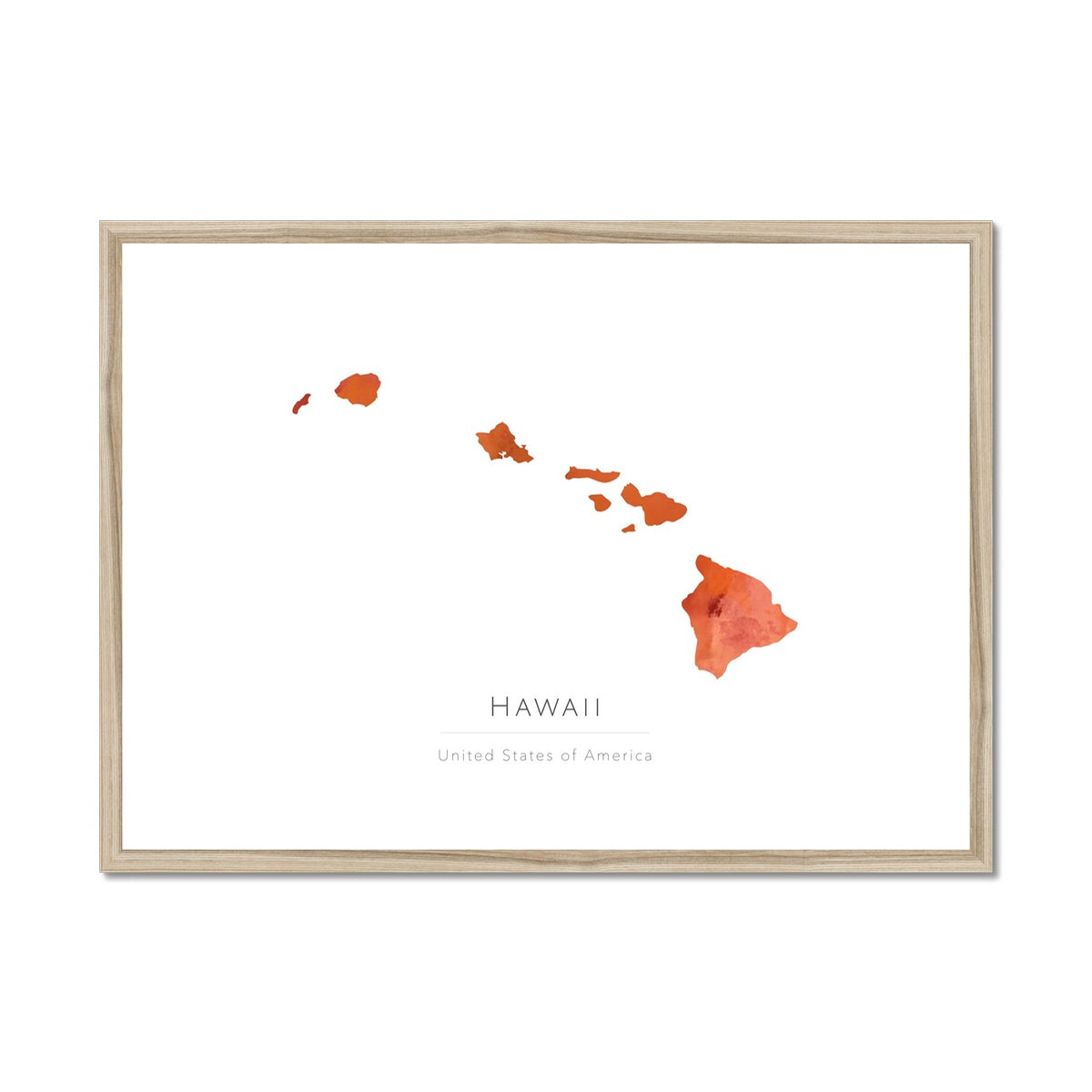 Hawaii - Framed & Mounted Map