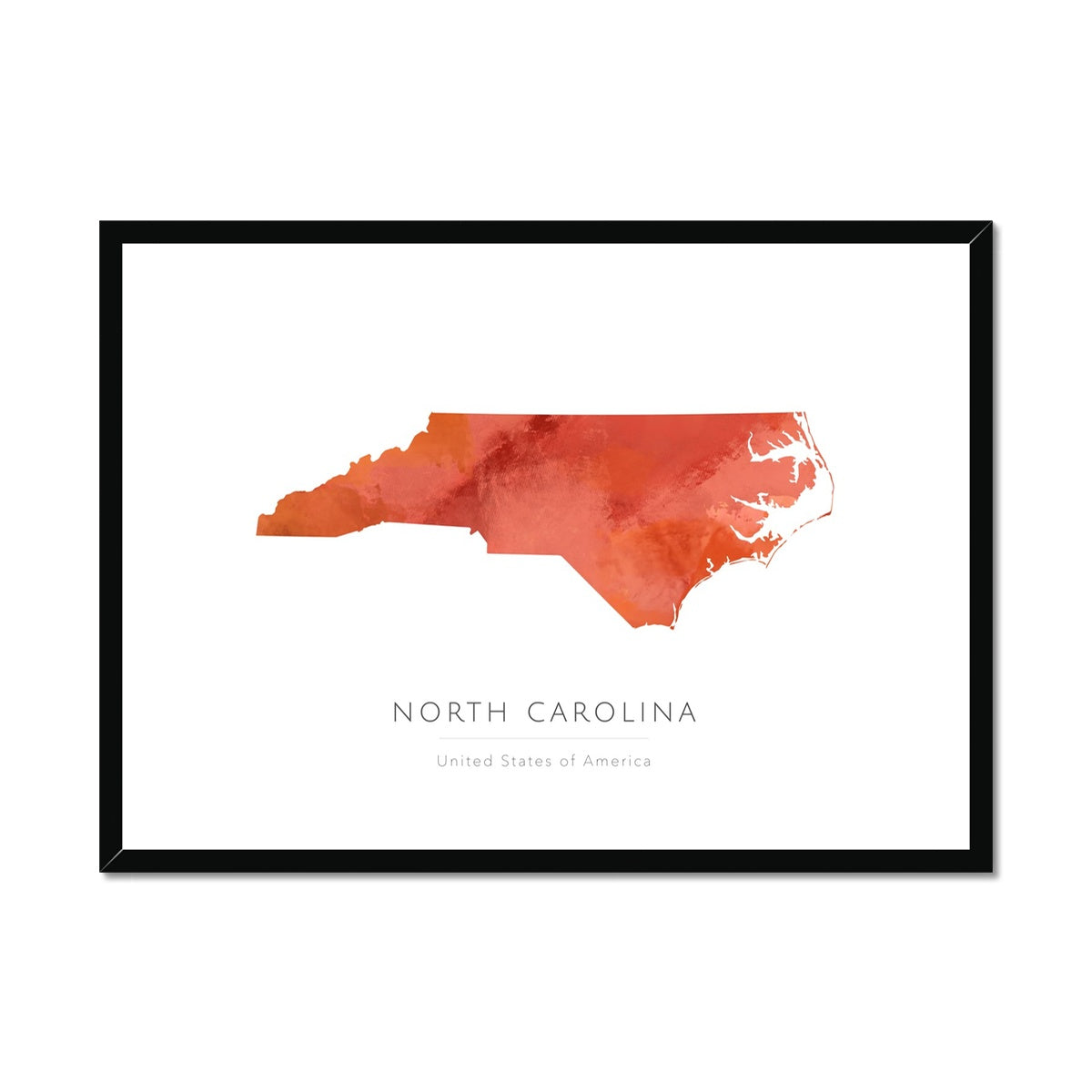 North Carolina - Framed & Mounted Map