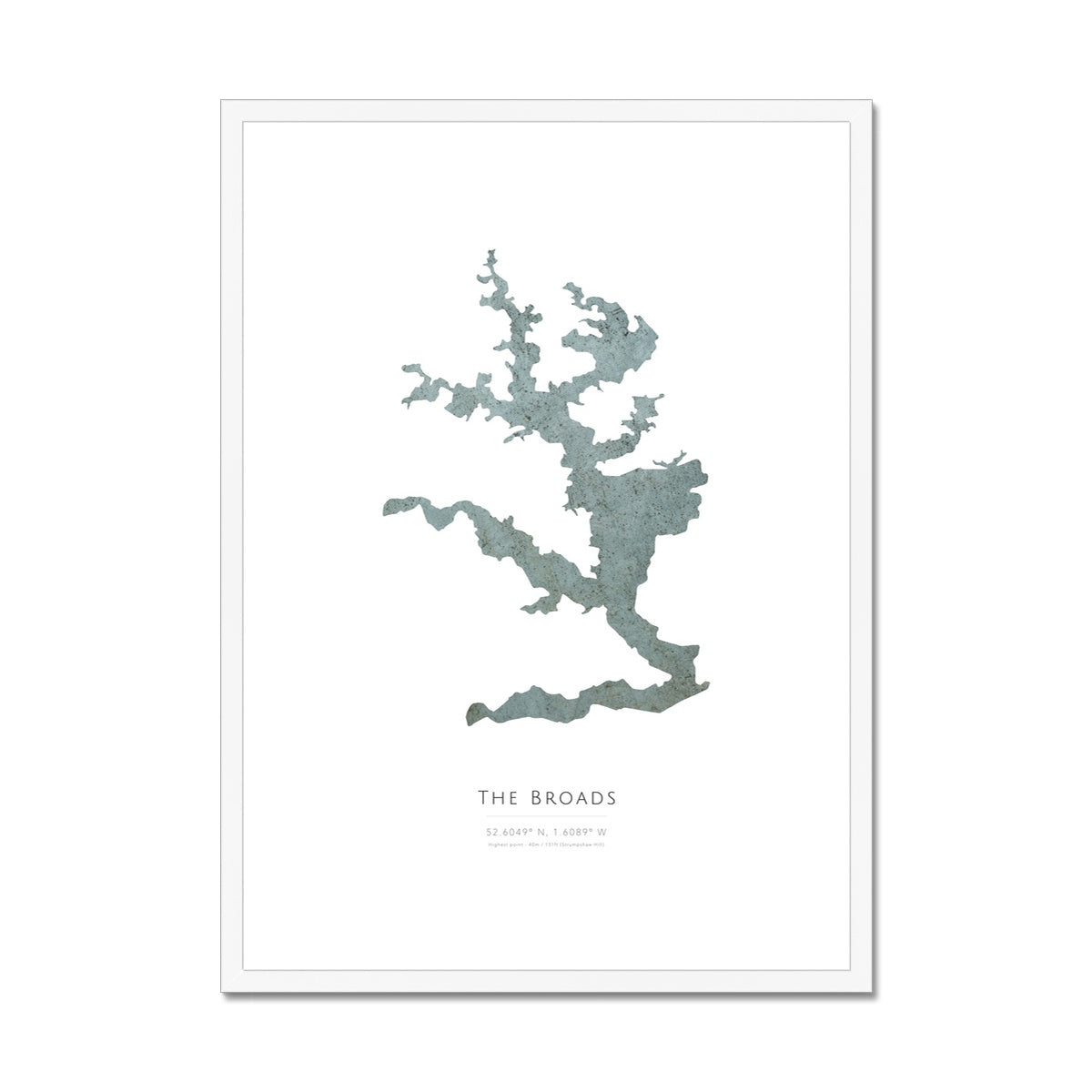 The Broads - Framed & Mounted Map