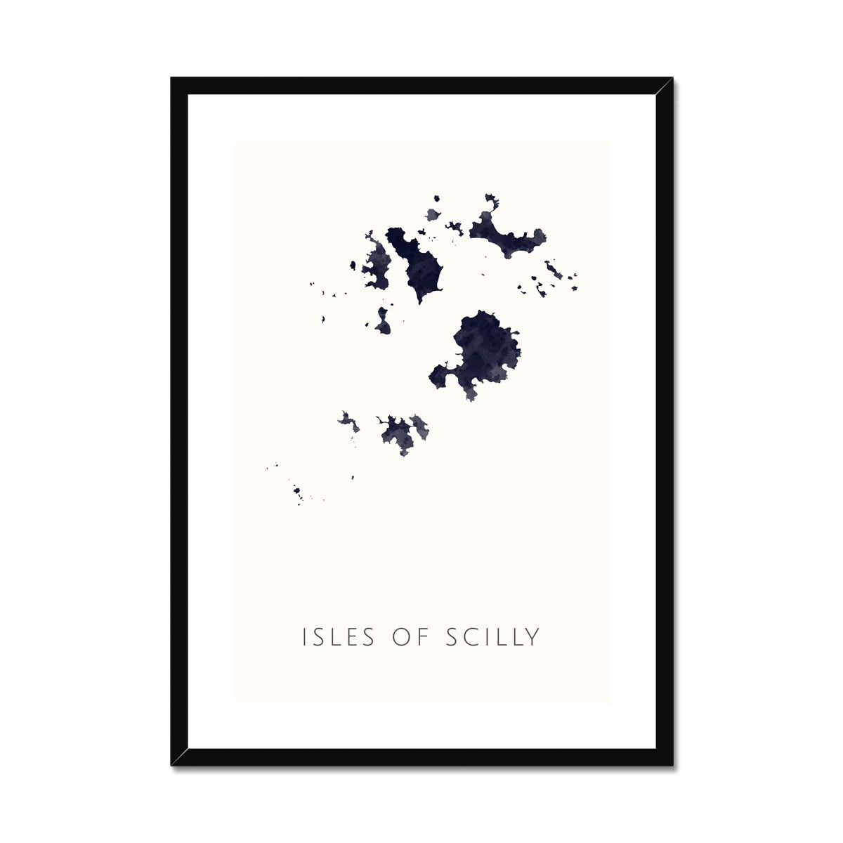 The Scilly Isles - Framed & Mounted Map