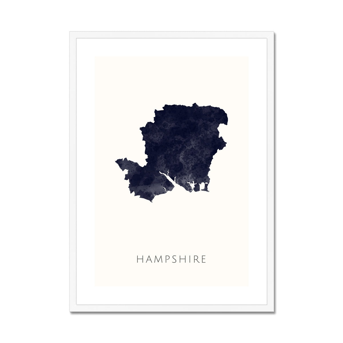 Hampshire - Framed & Mounted Map
