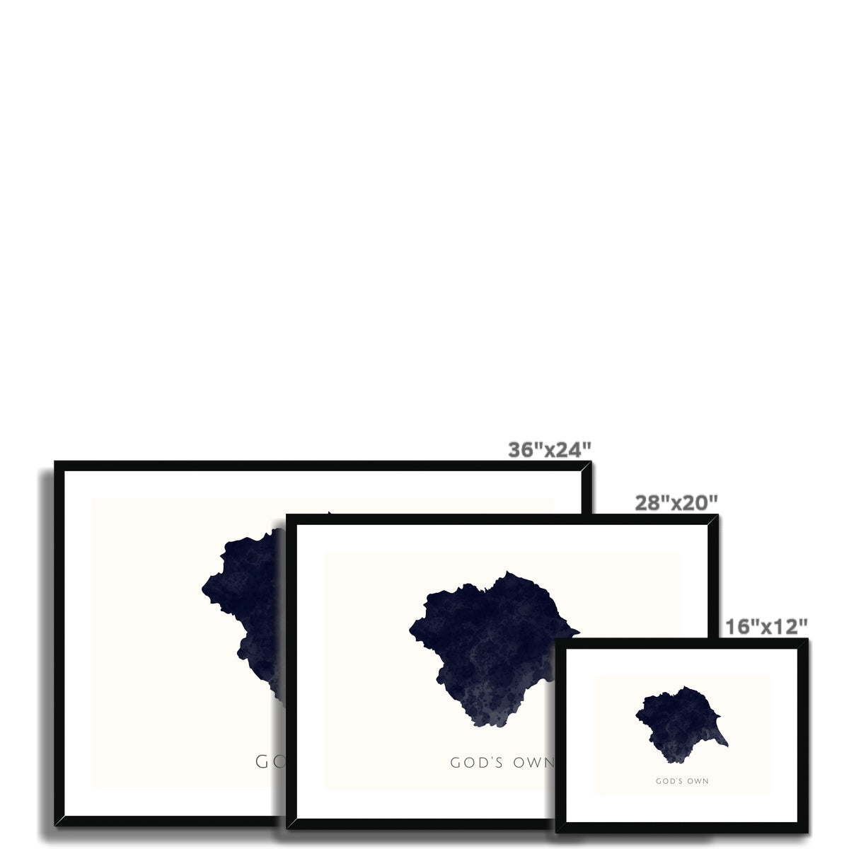 Yorkshire - Framed & Mounted Map