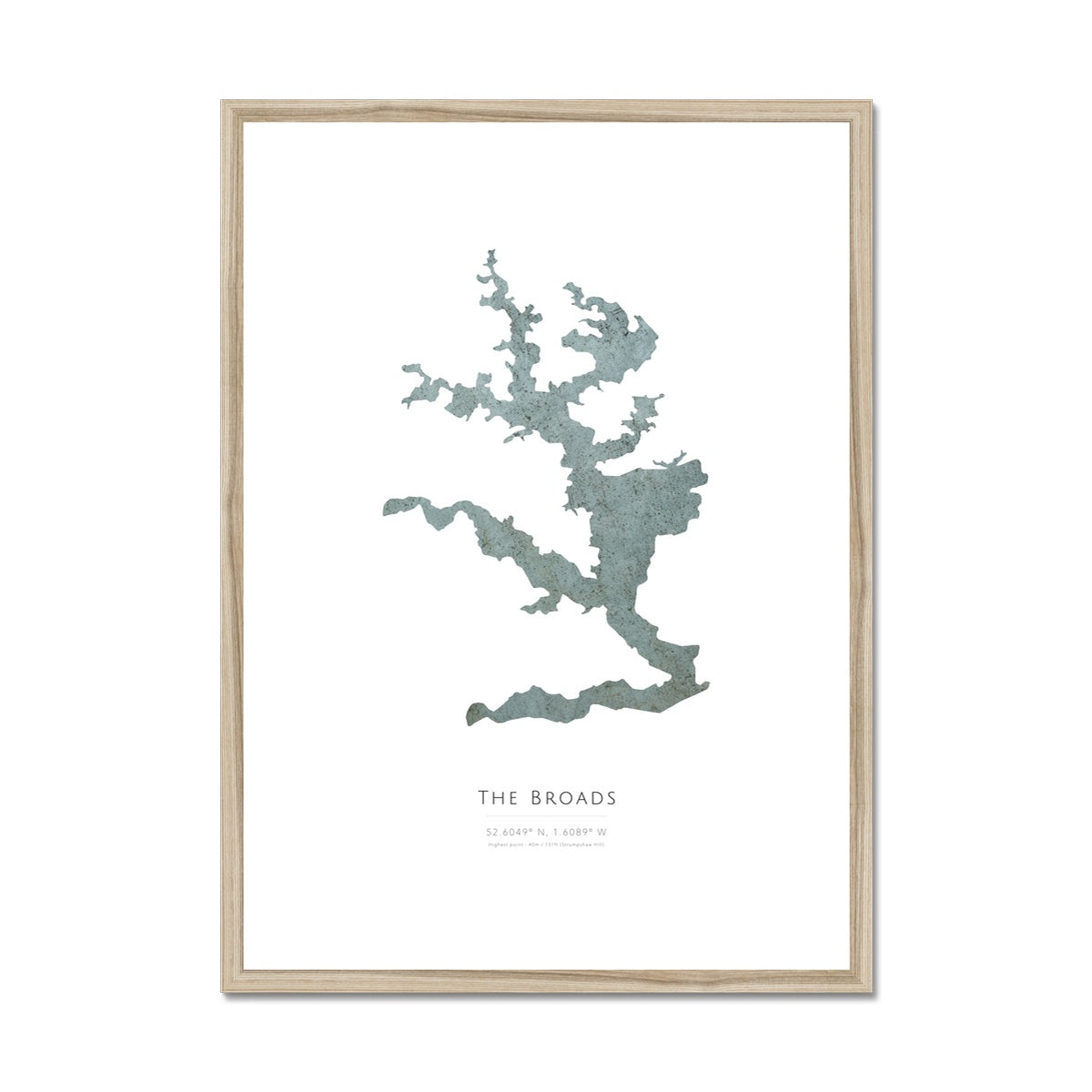 The Broads - Framed & Mounted Map