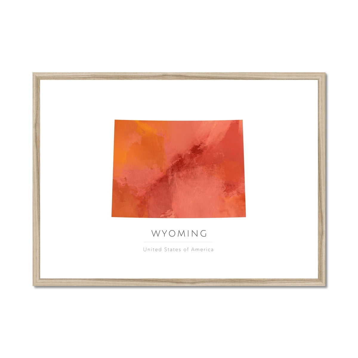 Wyoming - Framed & Mounted Map