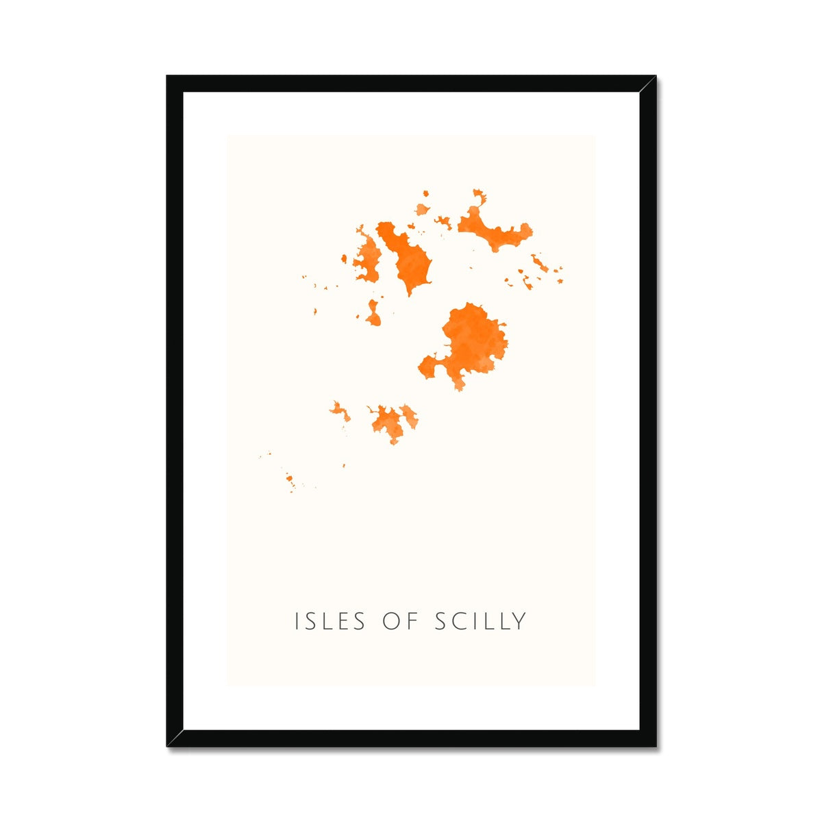 The Scilly Isles - Framed & Mounted Map
