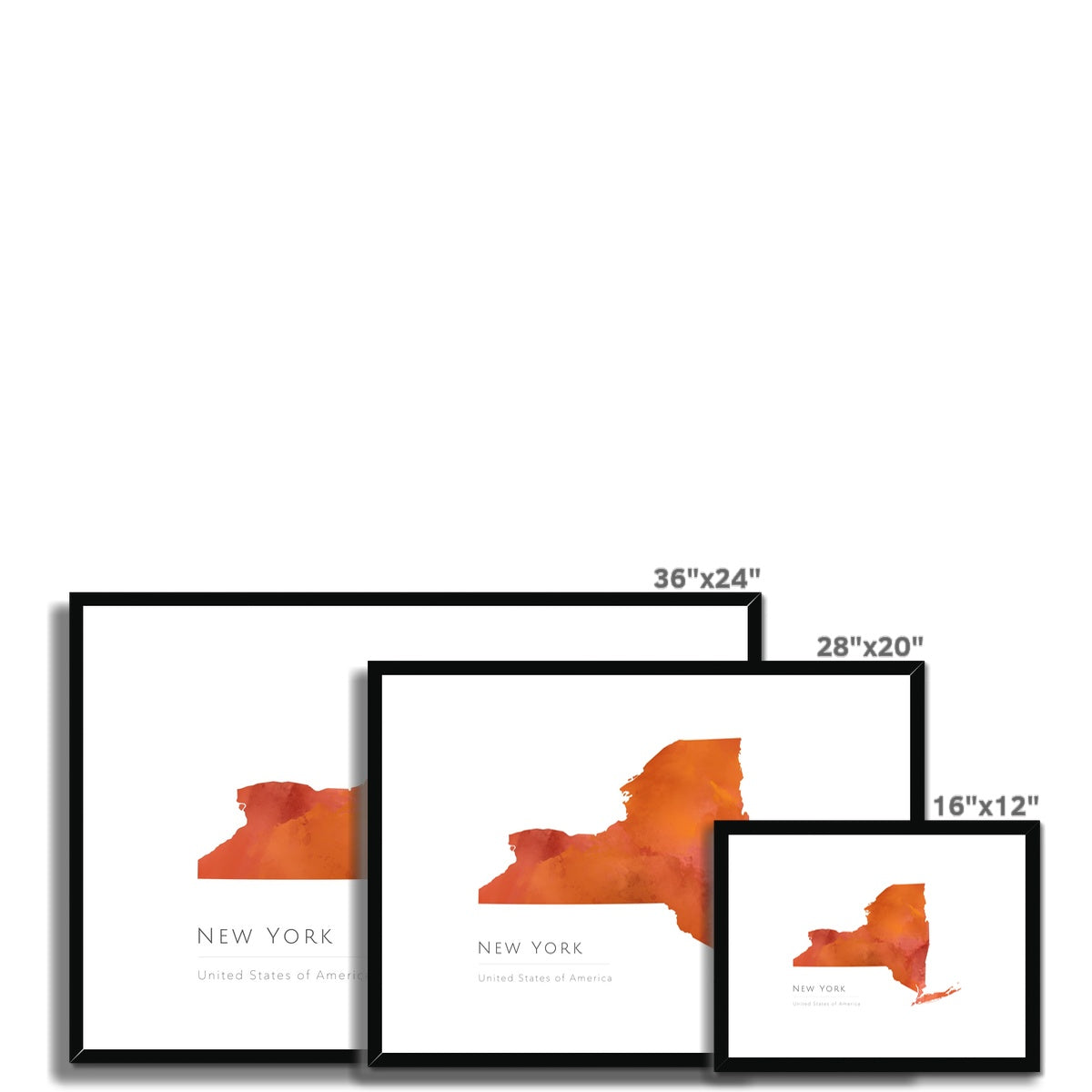 New York - Framed & Mounted Map