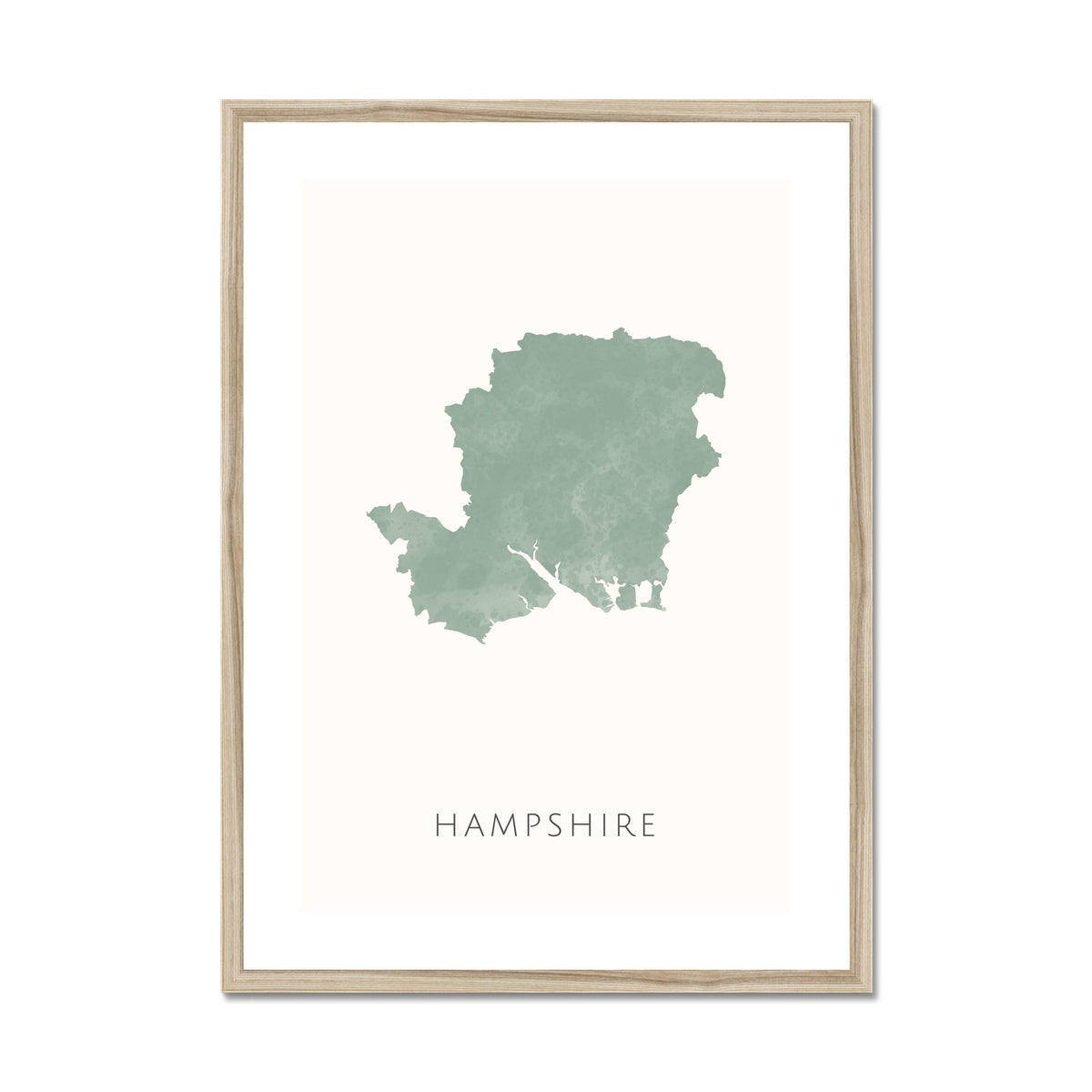 Hampshire - Framed & Mounted Map