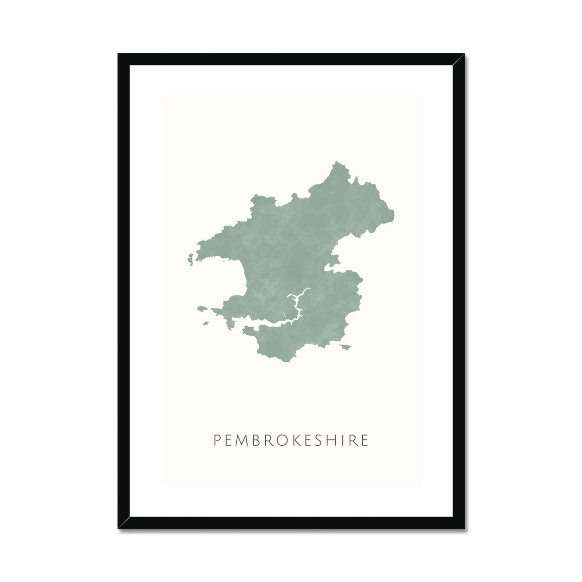 Pembrokeshire - Framed & Mounted Map