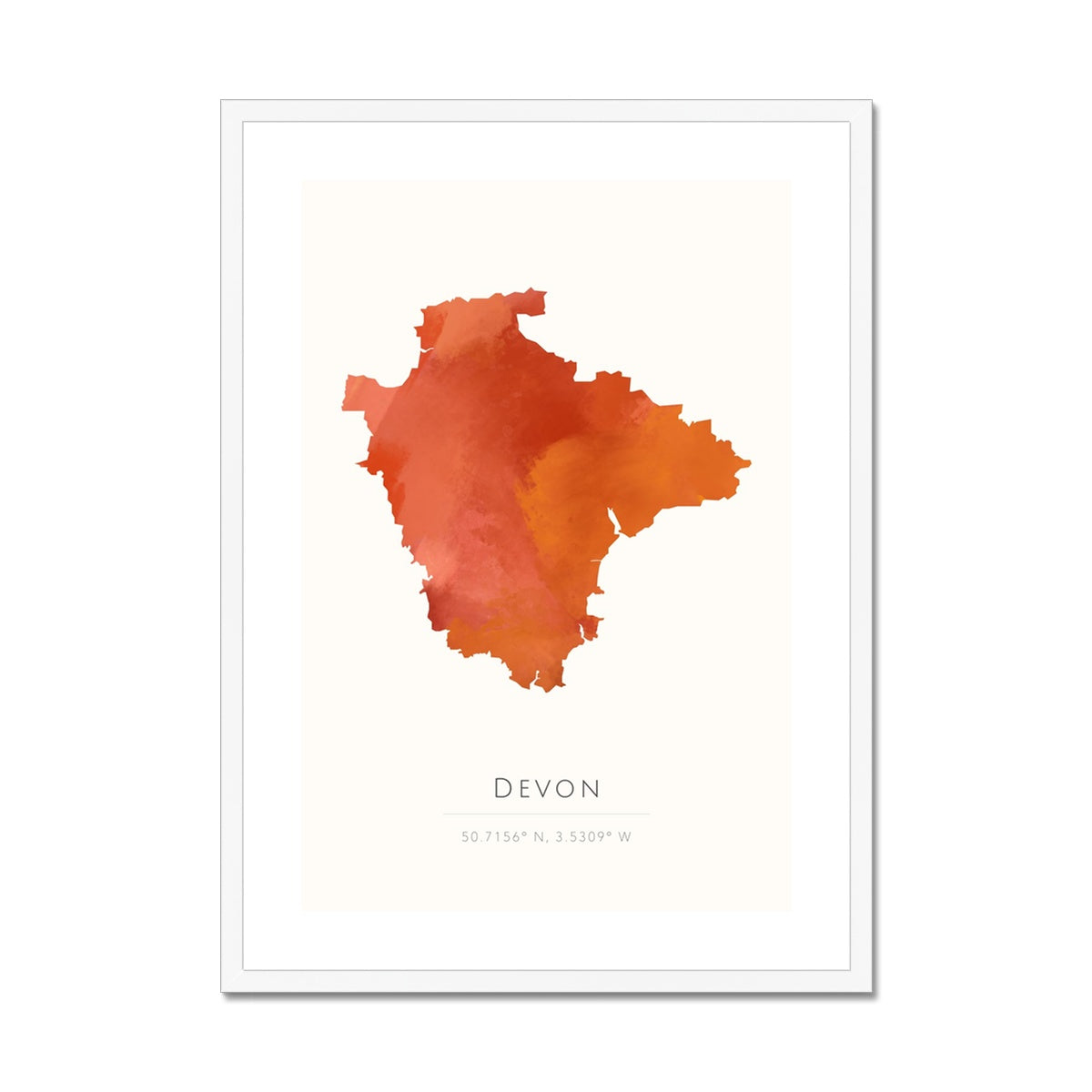Devon - Framed & Mounted Map