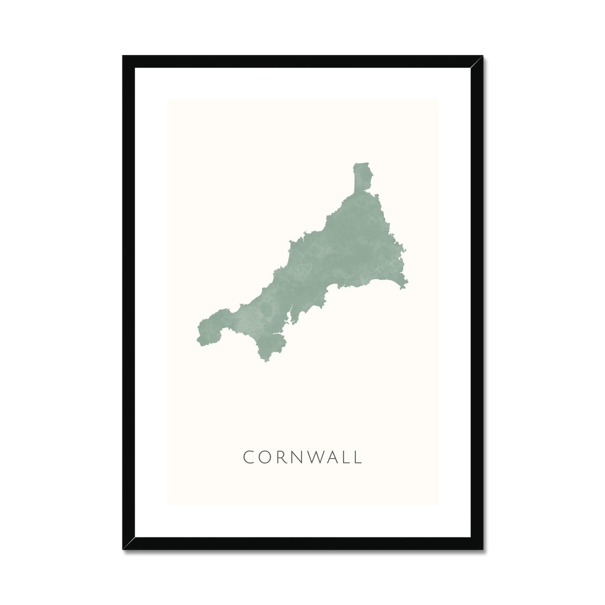 Cornwall - Framed & Mounted Map