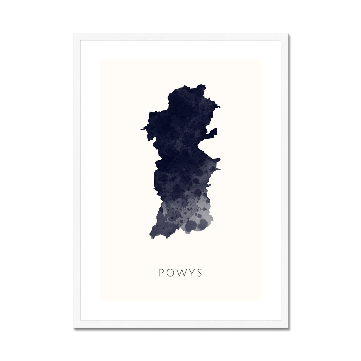 Powys - Framed & Mounted Map