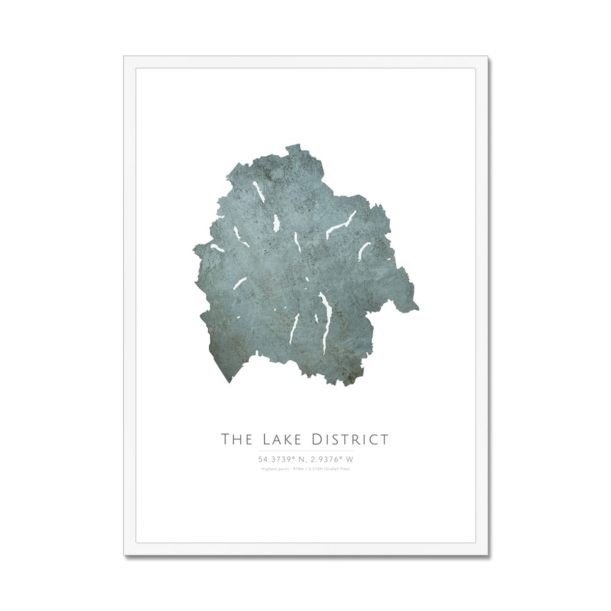 The Lake District - Framed & Mounted Map