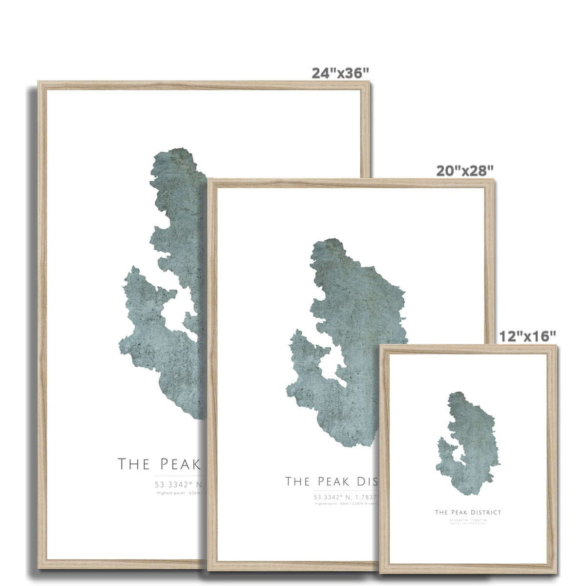 The Peak District - Framed & Mounted Map