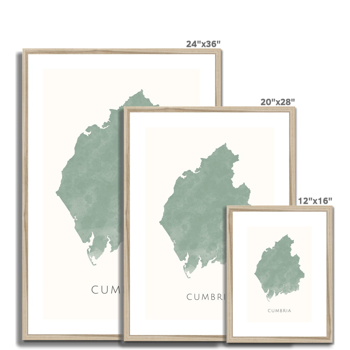 Cumbria - Framed & Mounted Map