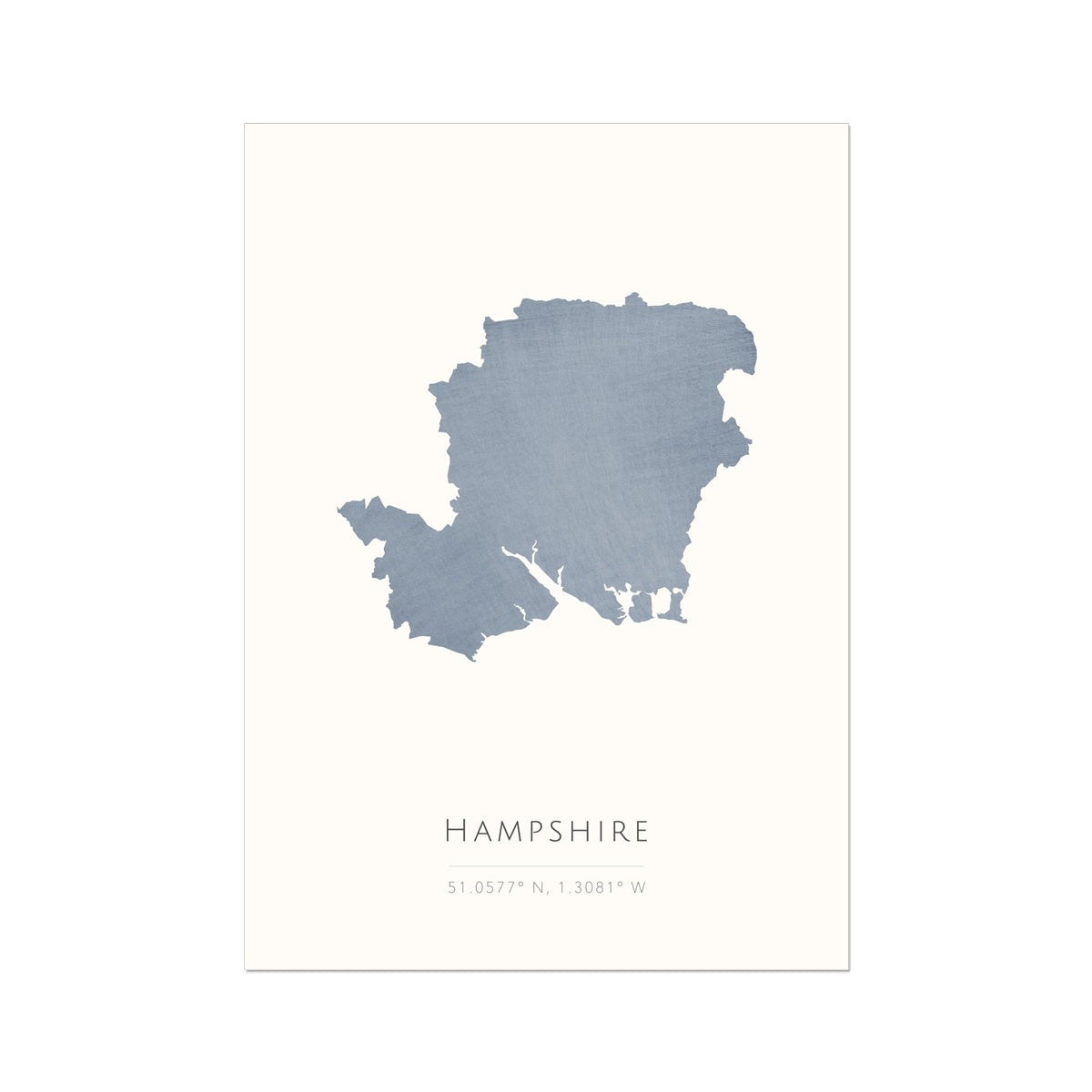 Map of Hampshire - Fine Art Print