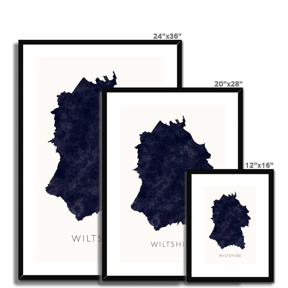 Wiltshire - Framed & Mounted Map