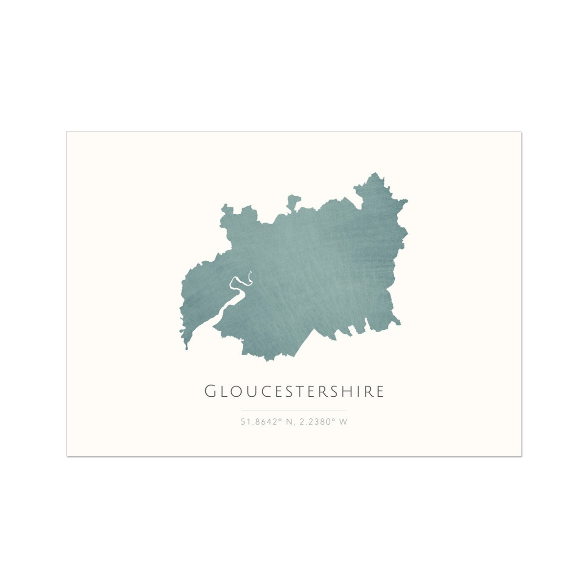 Map of Gloucestershire - Fine Art Print