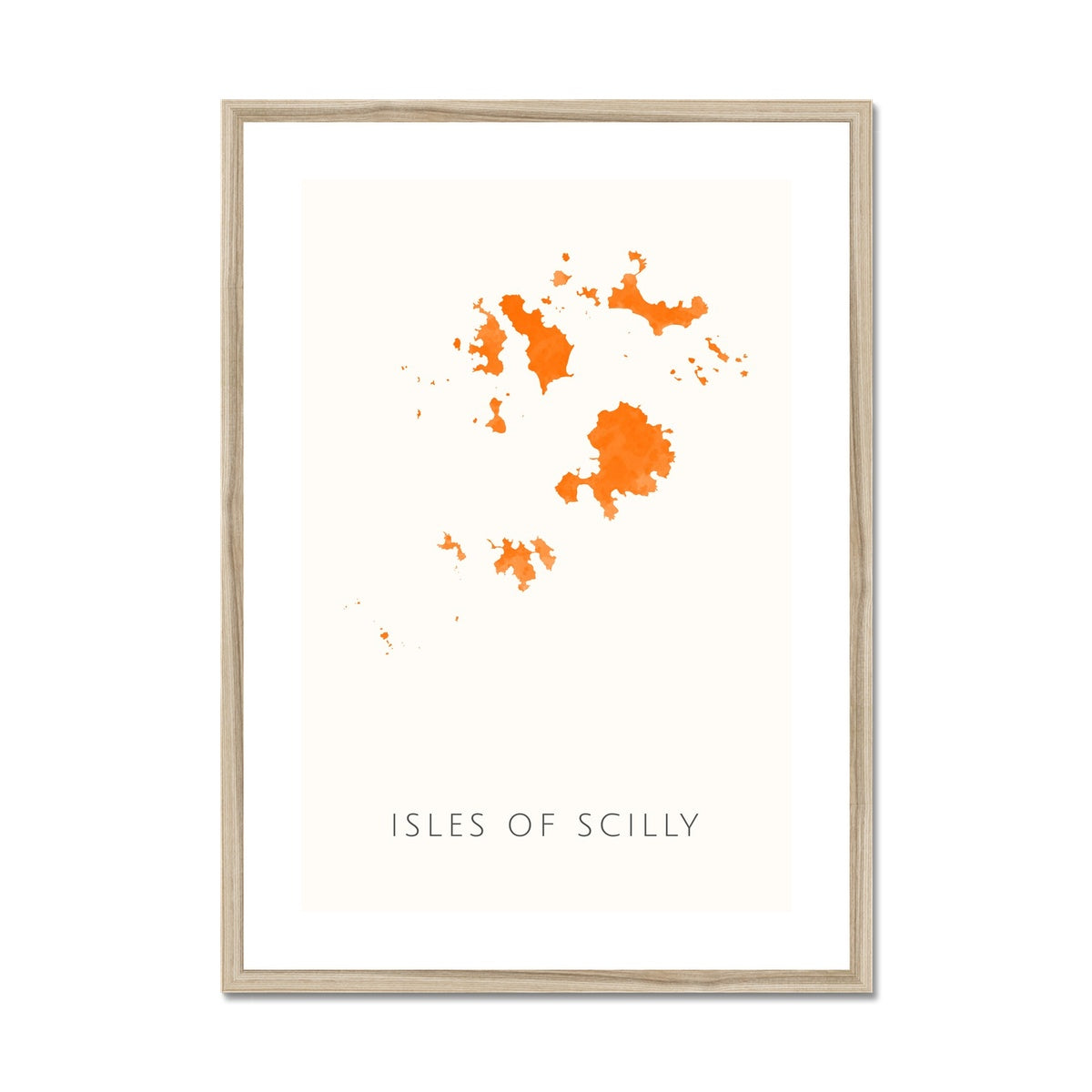 The Scilly Isles - Framed & Mounted Map