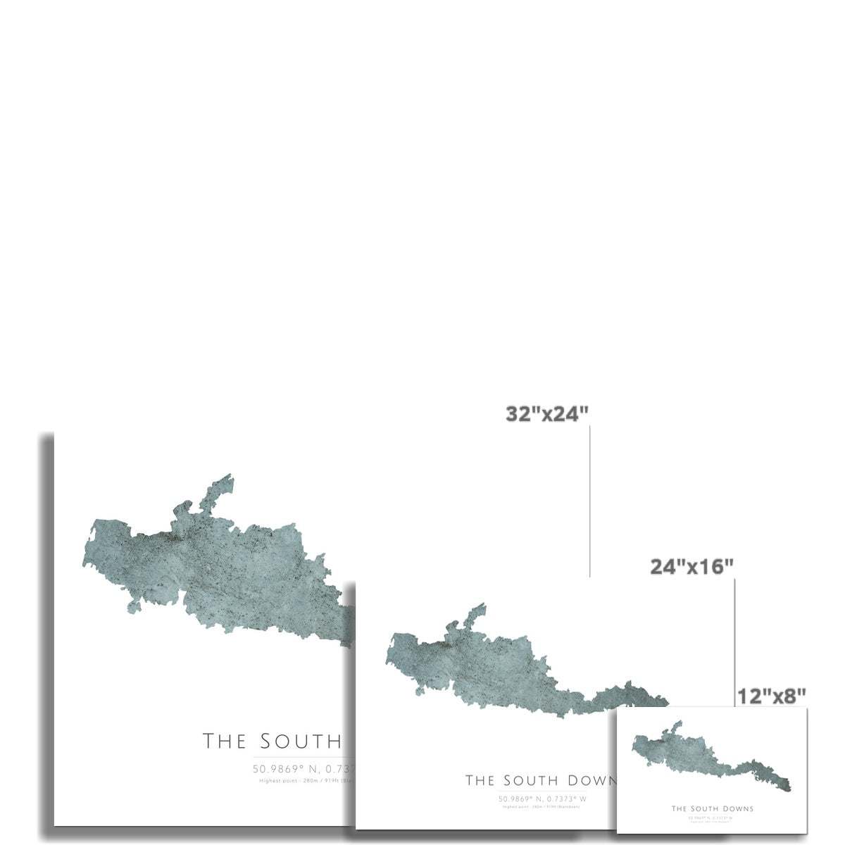 Map of The South Downs - Fine Art Print