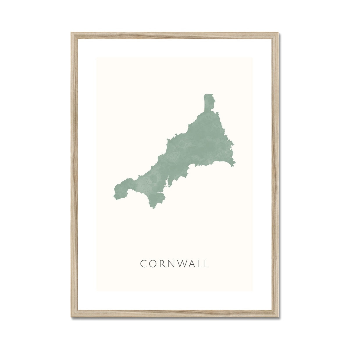 Cornwall - Framed & Mounted Map