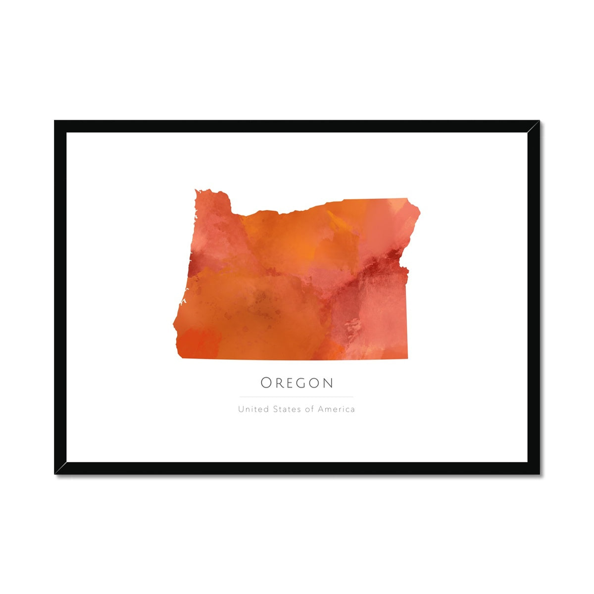 Oregon - Framed & Mounted Map