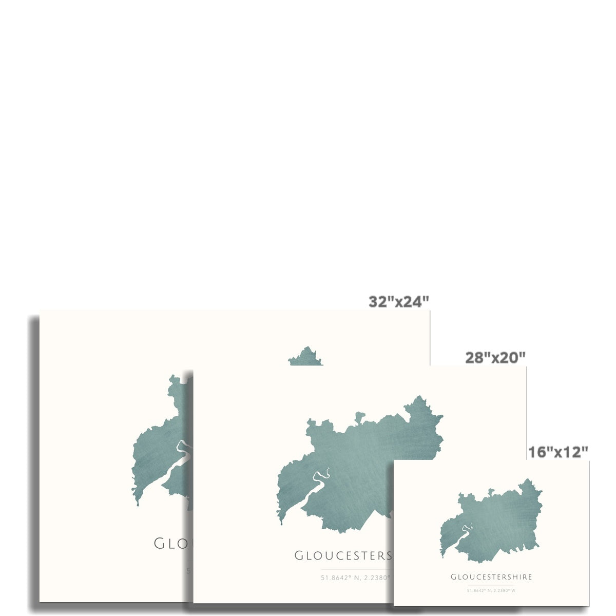 Map of Gloucestershire - Fine Art Print