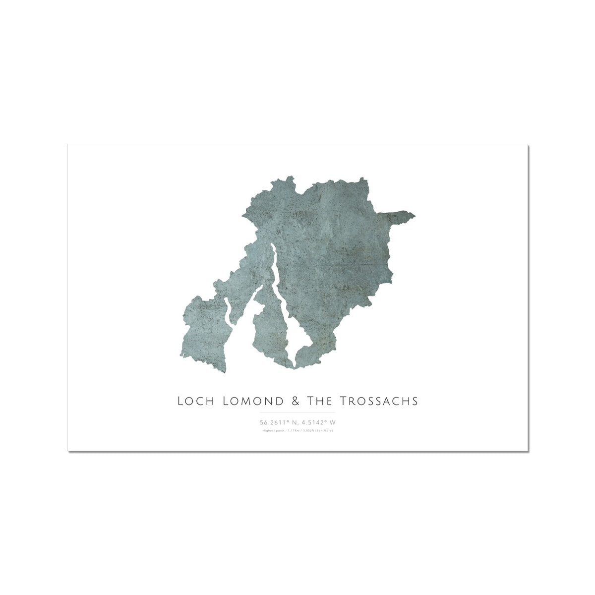 Map of Loch Lomond & The Trossachs - Fine Art Print