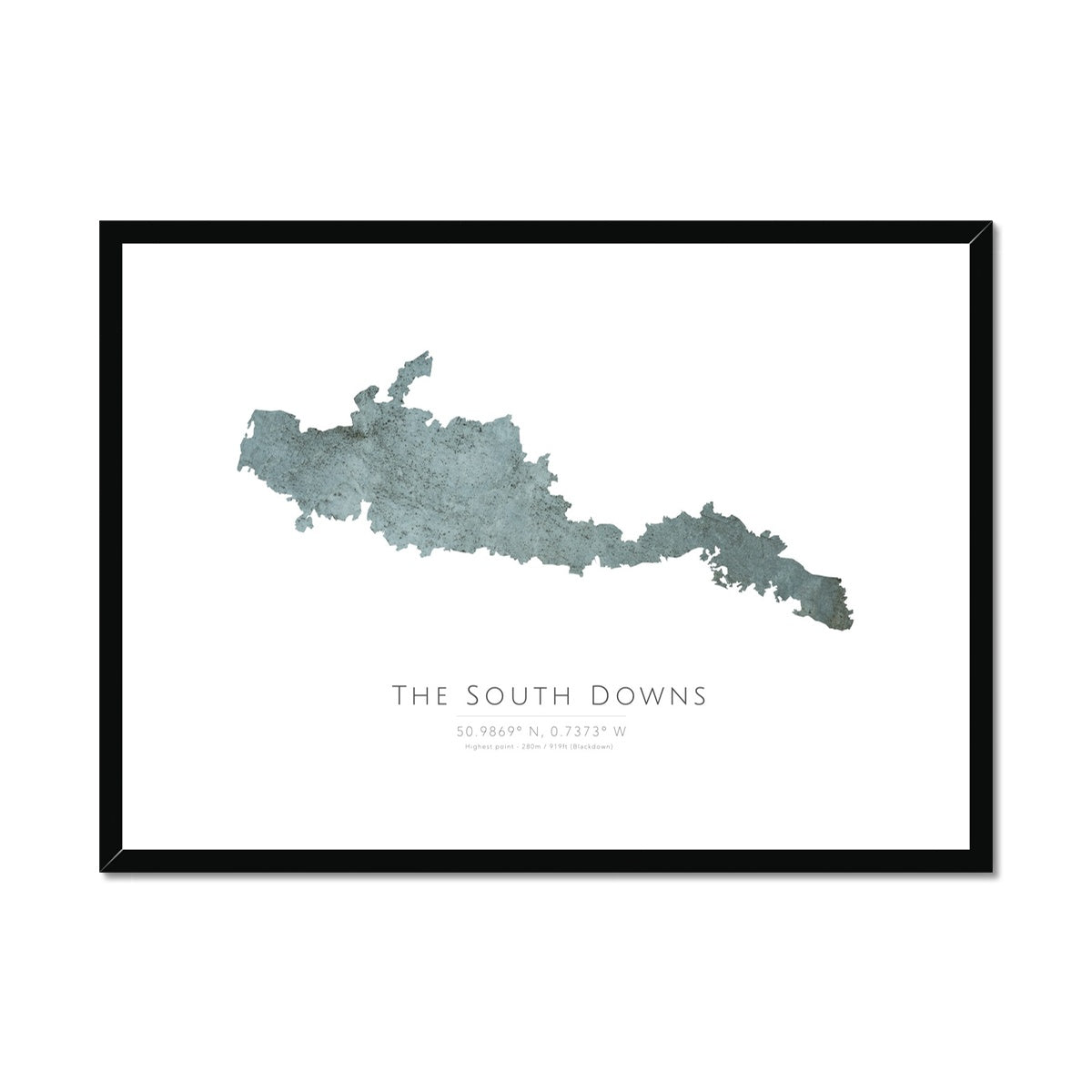 The South Downs - Framed & Mounted Map