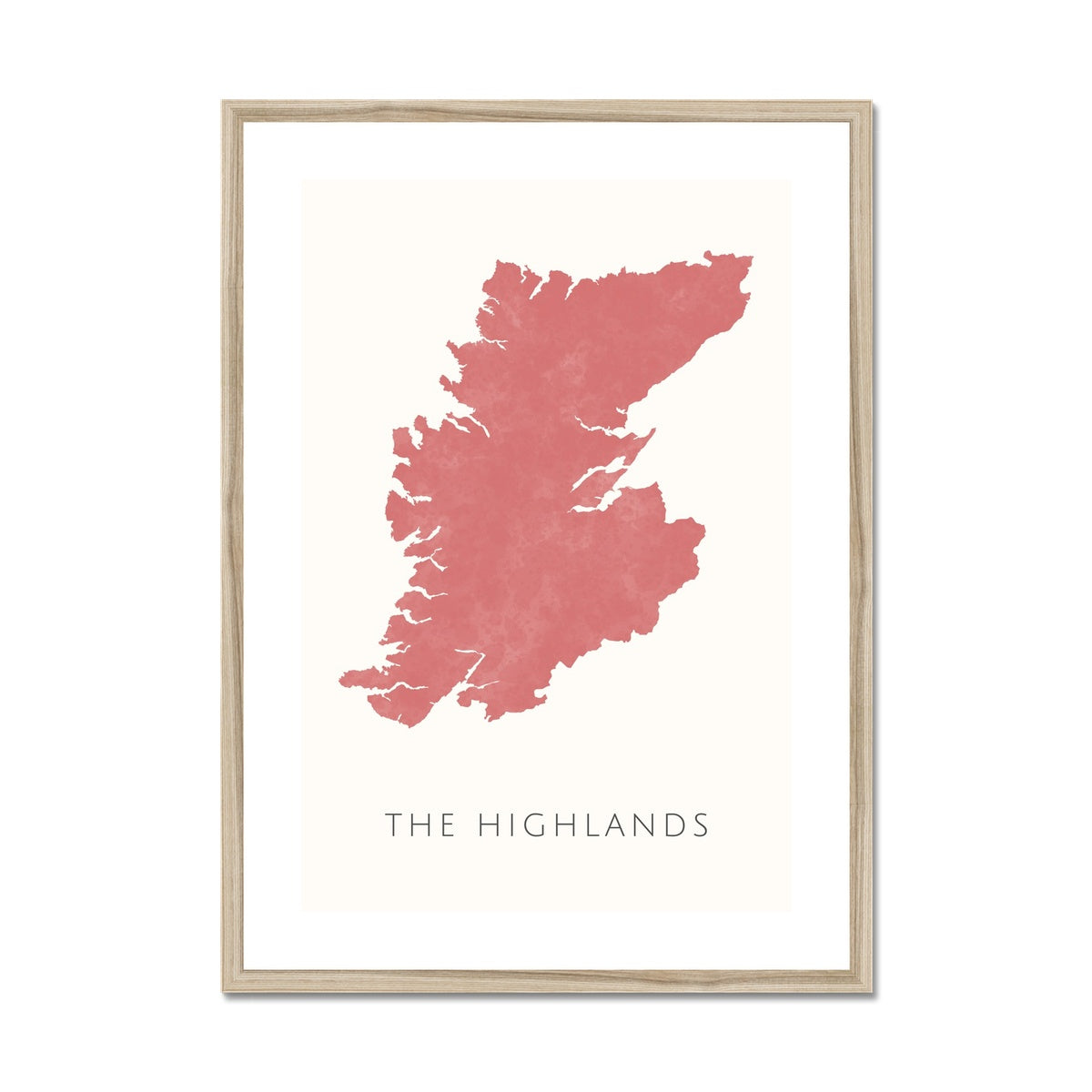 The Highlands - Framed & Mounted Map